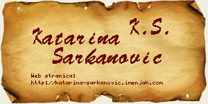 Katarina Šarkanović vizit kartica